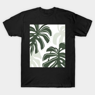 Green Monstera leaves pattern T-Shirt